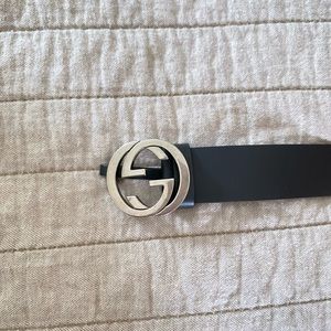 GUCCI Black Matte Interlocking GG Belt | 1.5” width | GUCCI 95